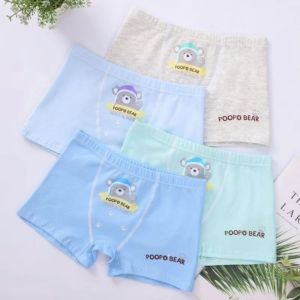 Kids Boxer Briefs Underwear Soft Cotton Breathable Cartoon Design Comfortable Girls and Boys Boxer Panties 4pcs