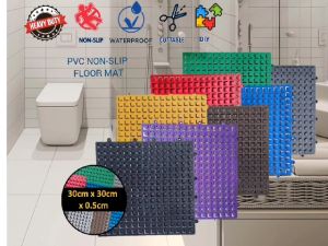 PVC Non-Slip Floor Mat Anti Slip Bathroom Floor Mat Flexible (Can cut/Expand) ToiletBathroomKitchen ANTI - OIL ANTI - DIRTY WATERPROOF Colorful Puzzle Mats Carpet