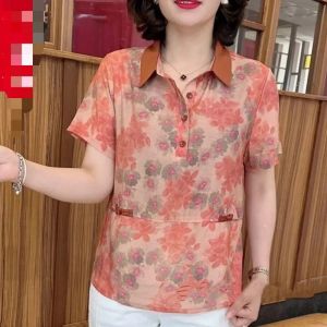 QIAOXIZI | Fashionable Flap Collar POLO Shirt for Women