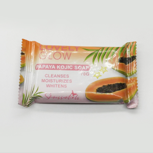 HK.LOVELY GLOW SOAP PAPAYA KOJIC SOAP Natural Plant Flowers and Essential Oils Soap Moisturizing Cleansing Whitening Soap Papaya Soap 1pcs 70g