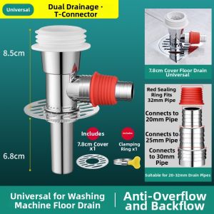 JIXIANGHAILUO | Odor Preventing Anti-backflow Drainage Connector 3-Way