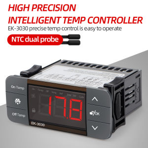 Digital Temperature Controller EK-3010/EK-3020/EK-3030 220V Thermostat Heating Refrigeration Defrosting Alarm NTC sensor