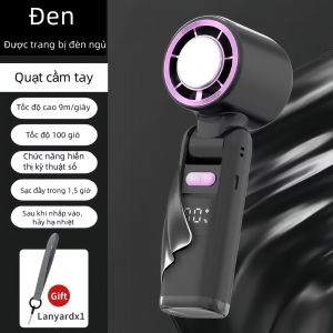 Quạt Cầm Tay Mini Sò Lạnh Dung Lượng 4000mAh Làm Mát Sò Lạnh 100 Tốc Độ Gió Gấp Gọn 90 Độ Tặng Kèm Dây Đeo