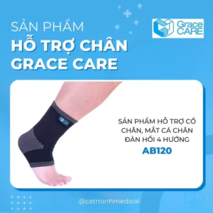 Đai Bảo Vệ Cổ Chân Grace Care AB120 - Co Giãn Đàn Hồi 4 Hướng Hỗ Trợ Vận Động Giảm Đau