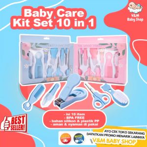 V&M Baby Shop 092 | Baby Care Kit Set 10in1 / Set Perawatan Gunting Kuku Bayi Berkualitas Tinggi / Set Perawatan Tubuh Bayi /Perlengkapan Bayi / Hadiah Kado Bayi Baru Lahir Newborn