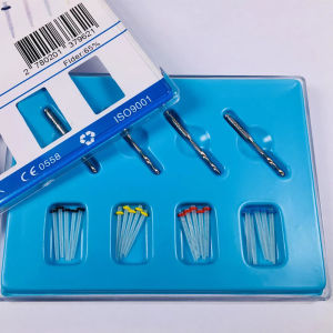 PIORPOY Dental Fiber Posts Kit Dental Fibre Pile Thread Fiber Post 1.0/1.2/1.4/1.6mm 20 Posts+4 Dentistry Root Canal Drills