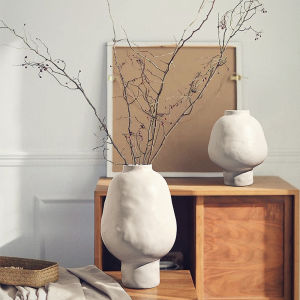 Retro Chaji Ceramic Vase for Living Room and Entrance