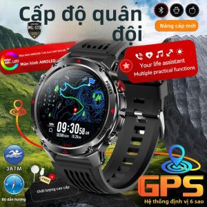 Đồng Hồ Thông Minh Quân Sự Bơi Lội Mới Dành Cho Nam Định Vị GPS Chống Nước 30M Thể Dục Thể Thao Ngoài Trời Theo Dõi Với Bản Đồ Theo Dõi Lộ Trình