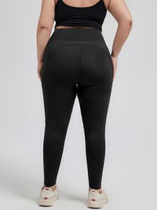 High Waist Slimming Yoga Pants Quick Dry Running Fitness Long Trousers No Trace No Embarrassing Line Pocket Nylon Fabric