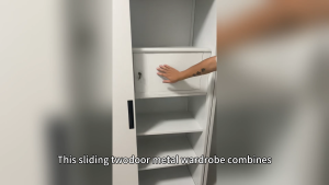 120cm Wide Full‑Steel Sliding Wardrobe 2‑Panel Door Lockable No‑Mirror Spacious Family Storage Dual & Long Hanging Layouts Termite Moisture Proof 4 Door Prints Self‑Assembly
