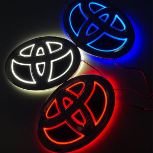 Toyota 5D & 2D Car LED Emblem Logo Badge - Fits Front or Rear - Original Car Logo Replaced or Retained - Fits RAV4 REIZ PRADO COROLLA CROWN YARIS VIOS CAMRY HIACE LANDCRUISER ALRHARD