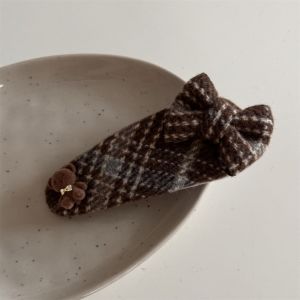 Cute Bear Plush Hair Clip Coffee Color Large Elastic Band Side Bangs BB Pin Hair Accessories Spring Autumn New Arrival