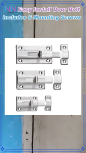 2/3/4In Stainless Steel Double-Ended Door Bolt Latch Bidirectional Safety Door Bolt Lock
