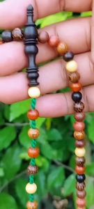 Tasbih Teras Kombinasi 11 Macam Kayu Bertuah Ukuran 6mm Butiran Bulat Persisi - Cantik Muslim
