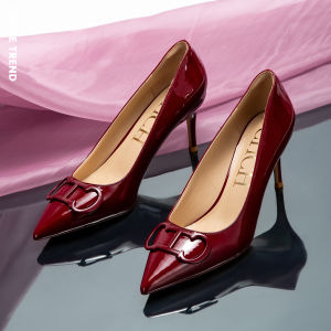 Solid Colour Classic Style New Womens Single Shoes Retro Simple Exquisite Workmanship Versatile Womens High-heeled Shoes