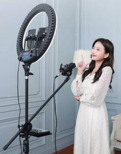Ring light 18 inches LED video self timer Ring light dimmable 45cm photography lighting streaming makeup Live broadcast lamp COD【With bag】