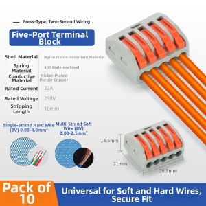 kuicc | Waterproof Quick Connect 2-in-2-out Wire Connector Terminal Block