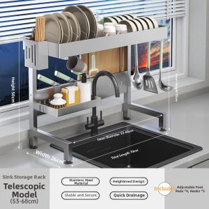 Multifunctional Drainable Extendable Dish Rack