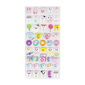 1/4pcs Dental Tooth Shape Stickers Cute Cartoon Dentistry Decoration Fashion Teeth Dentist Clinic Kid Children Gift