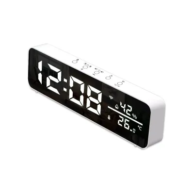Tuya WiFi Mirror LED ClocksSupport Temperature Humidity Sensor Time Display USB Desktop Alarm Clock for Living Room Decoration