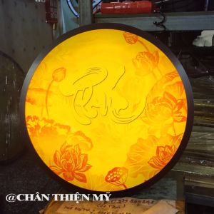 Đèn Hào Quang In Tranh Trúc Chỉ Chữ Phúc Trang Trí Bàn Thờ Treo Tượng Phật TC-HQ-125