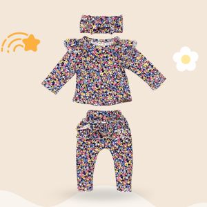 3-18 BLN SETELAN BAYI ADREENA FREE HEADBAND SETELAN BAYI PEREMPUAN PREMIUM by MYBEE (SNI)