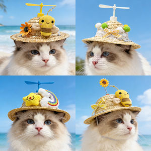 Hadassah | Cute Photo Prop Hat for Pets  Straw Sun Hat
