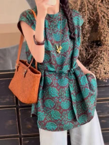 QINGNAER | Loose Stylish Printed Plus Size Womens Blouse