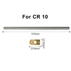 T8*8 Lead Screw for Ender 3 Z Axis Rod + Brass Nut Length 365/399/500/515mm for Ender 3/V2 Ender6 CR 10S/V2 CR6 SE I3 3D Printer