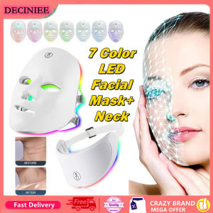 DECINIEE 7 Colors Wireless Led Face Mask Neck LED Photon Therapy USB Rechargeable For Skin Brightening Anti Aging Skin Rejuvenation Skin Care Beauty Device