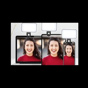 Webcam Lighting Kit for Video Call - 3 Color LED Selfie Light Adjustable Brightness Clip On for Laptop Perfect for Online Class & WFH