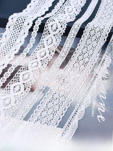 White Pure Cotton Lace Trim High-End Wide Edge Decorative Fabric for Clothes Skirt Hem Curtains Sofa Tablecloth Bedding