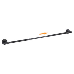 Adjustable 48 to 75 Centimeter Single Towel Bar Expandable Bath Towel Holder Bathroom Wall Black Towel Rack EL81024-3
