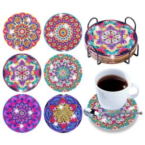 DIY Diamond Painting Coaster Cup Mat Art Craft Festival Party Decors Gifts