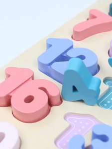 Wooden ToysEarly Education Number Toy Kid Number 1-20 Cognitive Puzzle Shape Matching Jigsaw Board Macaron-Numbers  For Kids Girls Boys Gifts