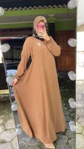 GAMIS POLOS JUMBO KEREN BUAT ARISAN PESTA PENGAJIAN COCOK LD 130 DAN 140 CRINKLE GRADE A