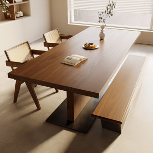 Scandinavian Solid Wood Dining Table Dining Table For Home Ash Wood Dining Table Rectangular One Table Four Chairs Living Room Long Desk Workbench