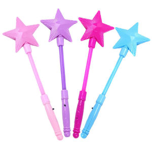 FlashingBlinkyLights Pink Super Star Princess LED Light Up Magic Wand for Kid Portable Lightweight Glow Sticks Party Light Stick
