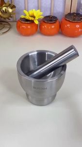 ครก ครกสแตนเลสแท้ SUS316 – SUS304 ครก/สาก พร้อมฝาปิดซิลิโคน ป้องกันอาหารกระเด็น แข็งแรง ทนทาน ไม่เป็นสนิม พร้อมส่งในไทย