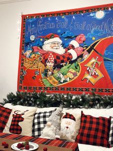 American Retro Christmas Decoration Scene Layout Ins Hanging Cloth Background Fabric Santa Claus Bedroom Room Wall Cloth