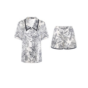 BeChic Spring Feather Series Short Sleeve Shorts Separate Set Home Clothes Nightgown Womens Style Thin Summer Suit