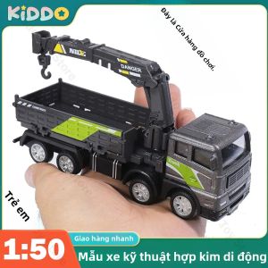 Bộ Mô Hình Xe Kỹ Thuật Đúc Hợp Kim - Xe Cẩu Xe Ủi Đất Máy Xúc Xe Nâng Đồ Chơi Giáo Dục Cho Bé Trai Mô Phỏng Hoạt Động