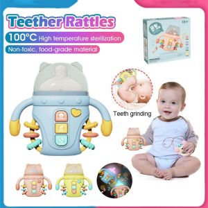Musical Feeding Pacifier Soothing Bottle Rattle Toy Soft Glue Can Chew Early Education Newborn Toy