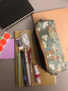 Large Capacity Cotton Linen Tote Pencil Case Gold Embossed Canvas Stationery Box for Men Women High School And College Students