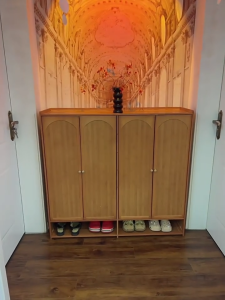 2/3/4 Door Full Board Bamboo Shoe Cabinet Storage Shoe Shelves Wooden Shoe Rack Organize with Door