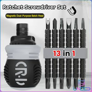 Need 13 in 1 Ratchet Screwdriver Set Alloy Steel Magnetic Dual-Purpose Batch Head Telescopic Screwdriver