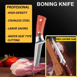 BONING KNIFE 3-Layer Carbon  JAPAN MULTI-PURPOSE STEEL KNIFE PRO Pisau dengan Sarung Premium  Penyingkiran Tulang (PRO)
