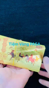 Tiền Con Ngựa Macao 100 Vàng Plastic 2026  kèm bao lì xì siêu kute quà tặng ý nghĩa Tết
