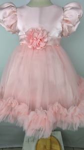 Big Joy Baby Formal Party Gown Gemalyn with Ruffles with Applique Flower For Ages 3 to 24 Months Old 561100