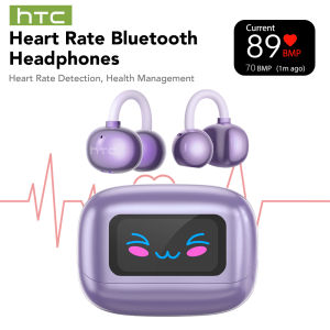 HTC NE41 Bluetooth Earphones TWS Ear clip Wireless Headphones Heart Rate Suitable for workers Heart Rate Monitoring